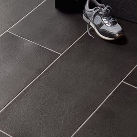 iverhead images of charcoal tiled floor with white inlay