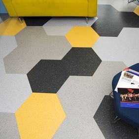 Waiting area with design flooring