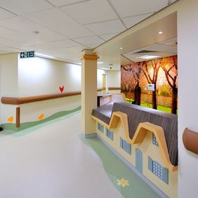 Children's hospital ward with design flooring