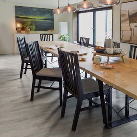 TLC Massimo in Fairview Oak laid in a dining room 
