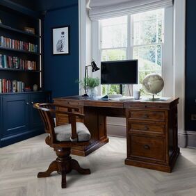 TLC Massimo in Fairview Oak Large Parquet laid in a home office/study
