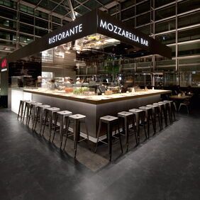 TLC Massimo in Nero Slate laid in a restaurant and bar