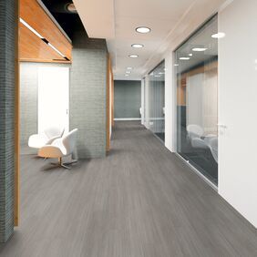 Light grey colouring flooring laid in an office environment 