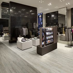 High end Retail with rustic effect flooring 