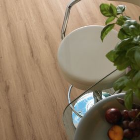 Bar stool sat on Natural Oak flooring 