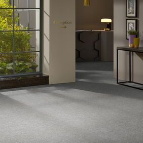 Polyflor Expona Fabrik in Mid Grey laid in a lobby