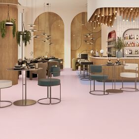 Pink floor in bar and restaurant 