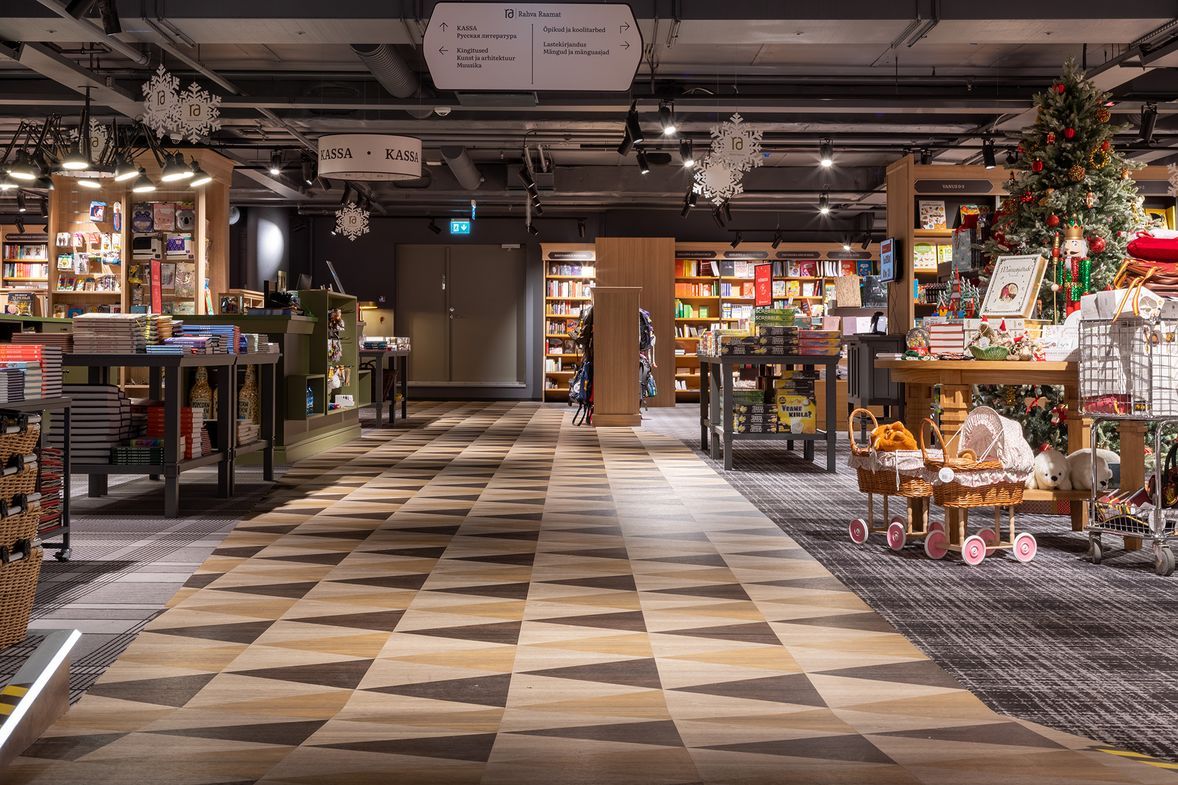 Rahva Raamat Book Shop using Polyflor Vinyl Flooring