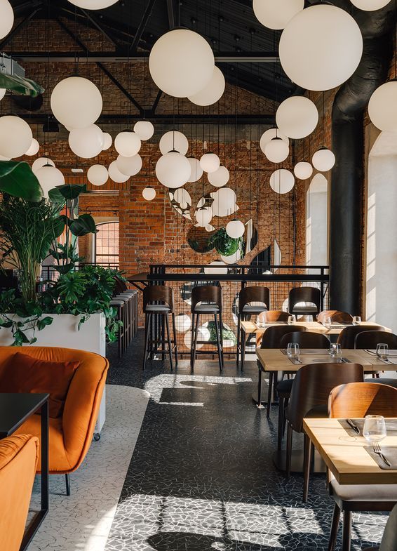 Polyflor LVT flooring in Ukryte Rzeki Hidden Rivers Restaurant Poland