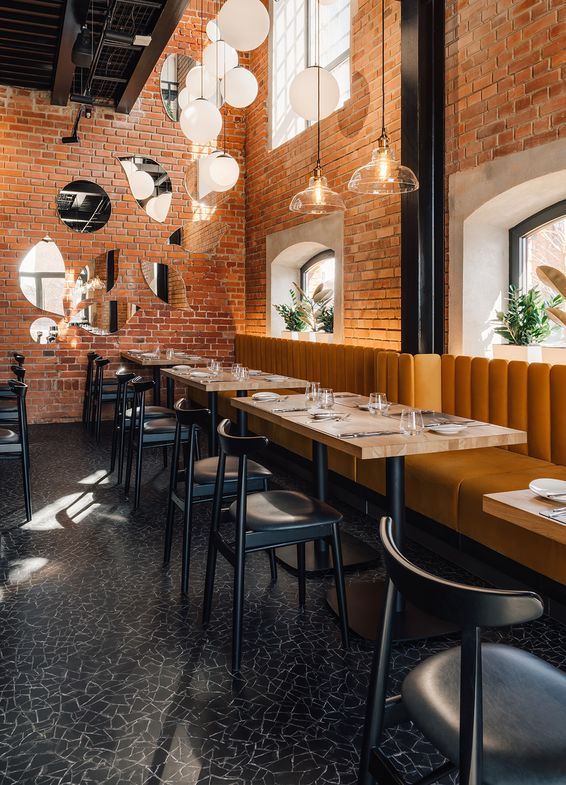 Polyflor LVT flooring in Ukryte Rzeki Hidden Rivers Restaurant Poland