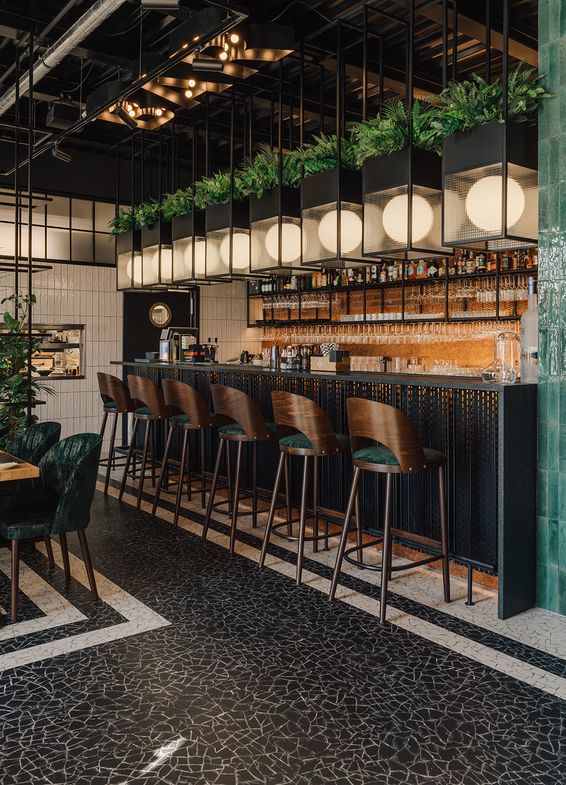 Polyflor LVT flooring in Ukryte Rzeki Hidden Rivers Restaurant Poland