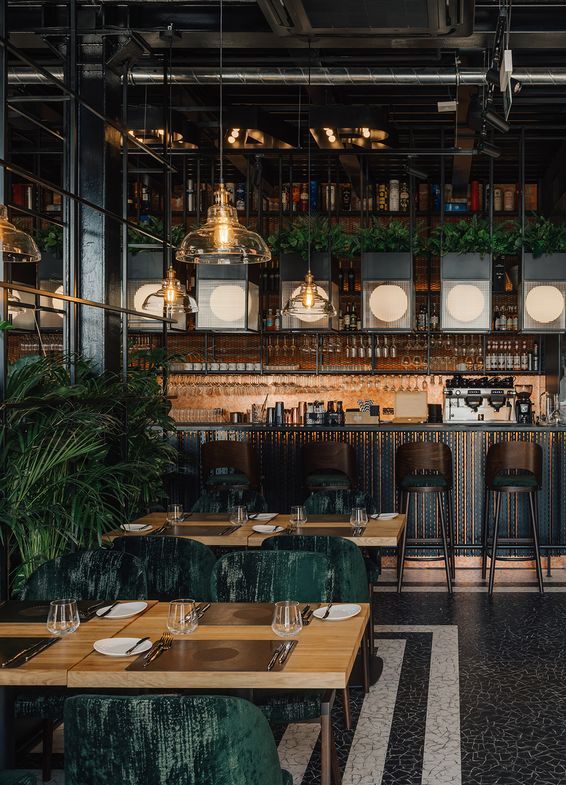 Polyflor LVT flooring in Ukryte Rzeki Hidden Rivers Restaurant Poland