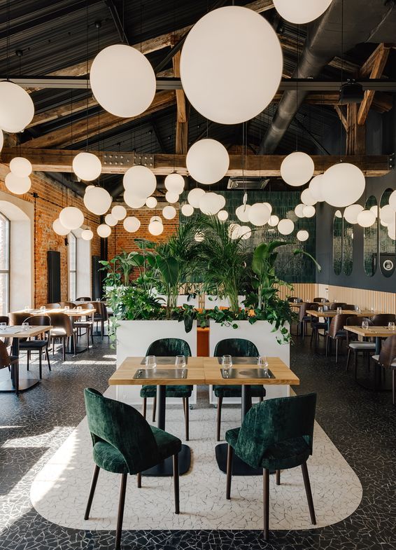 Polyflor LVT flooring in Ukryte Rzeki Hidden Rivers Restaurant Poland