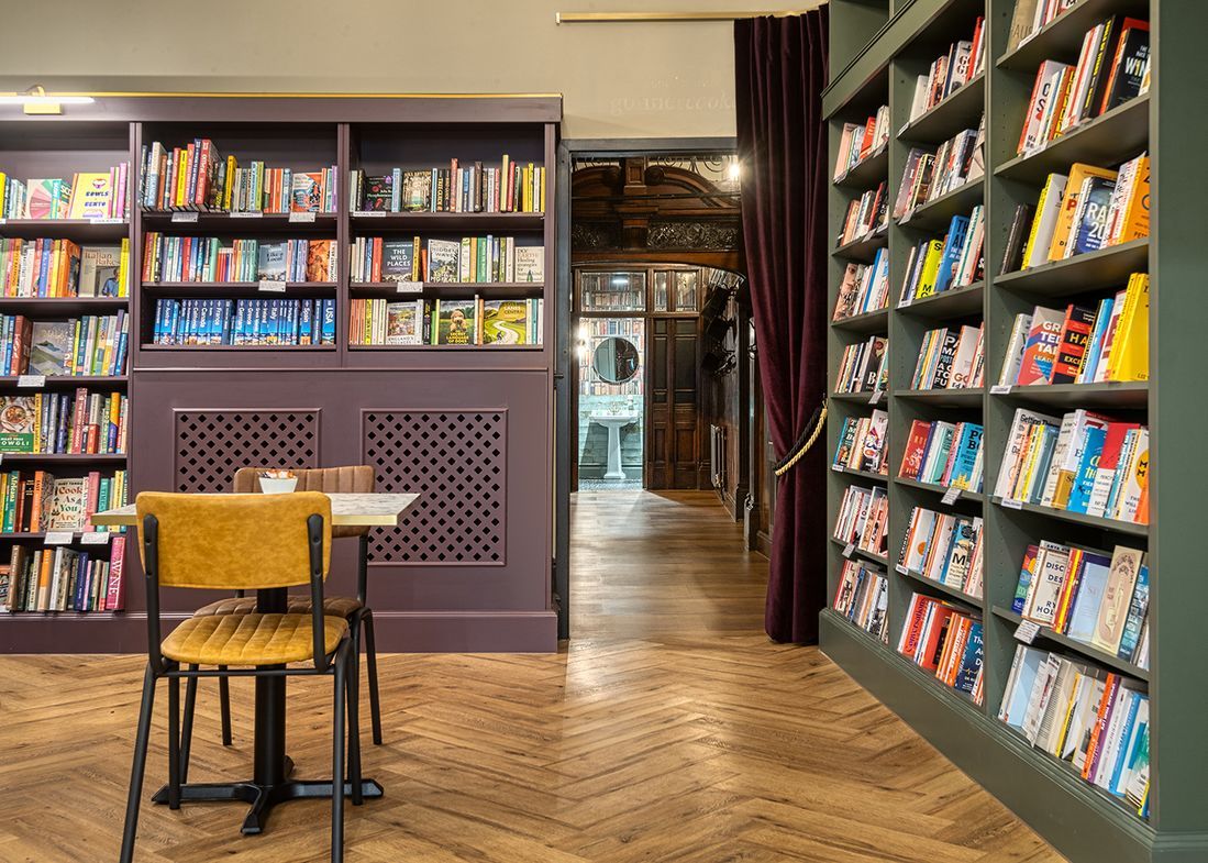 House of books and friends in Manchester used Polyflor luxury vinyl flooring 