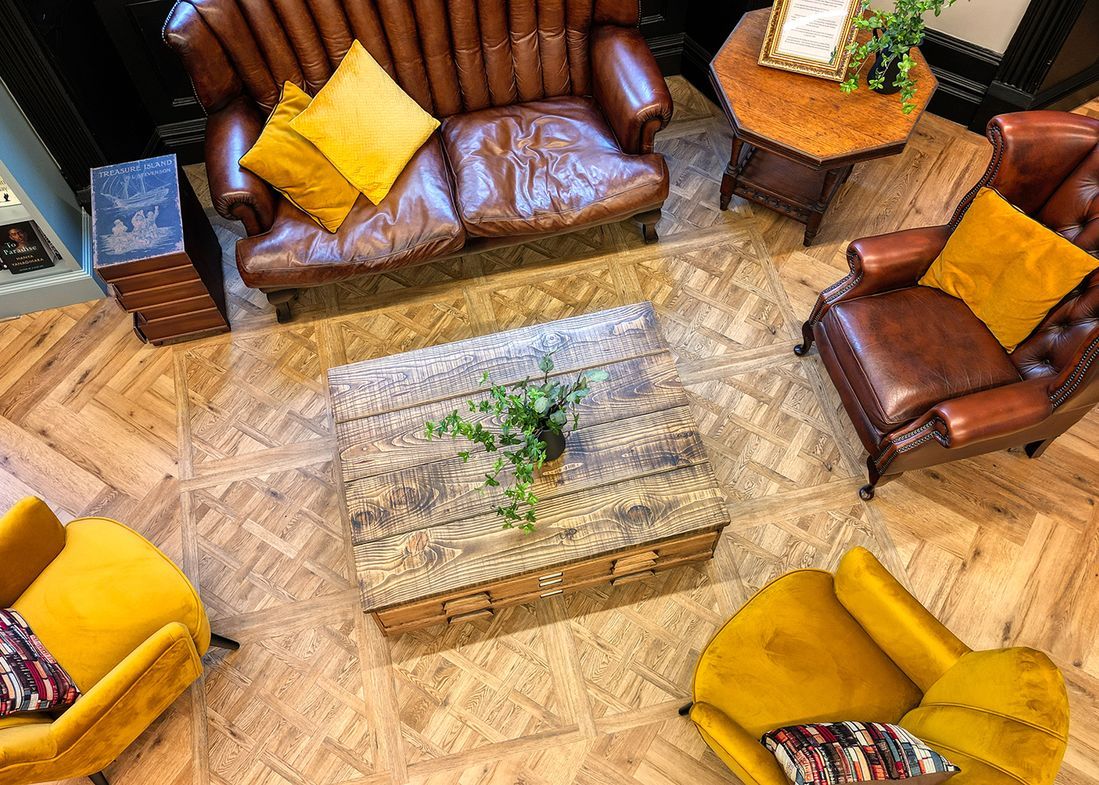 House of books and friends in Manchester used Polyflor luxury vinyl flooring 