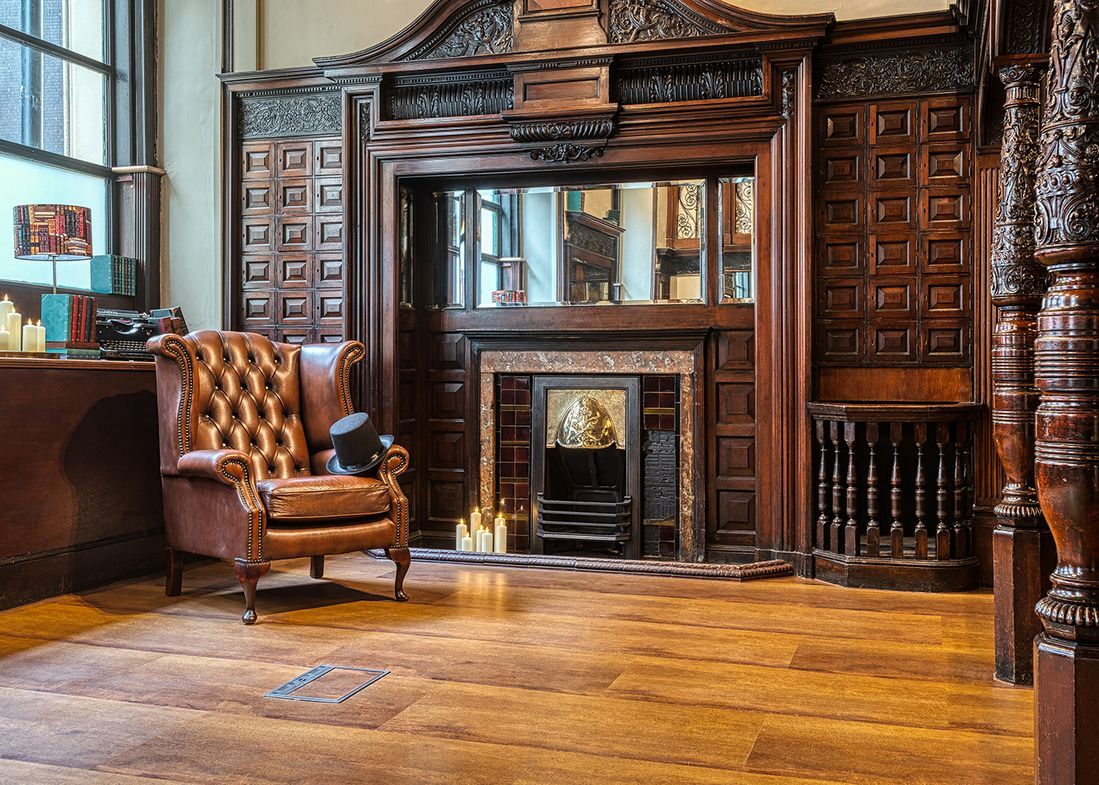 House of books and friends in Manchester used Polyflor luxury vinyl flooring 