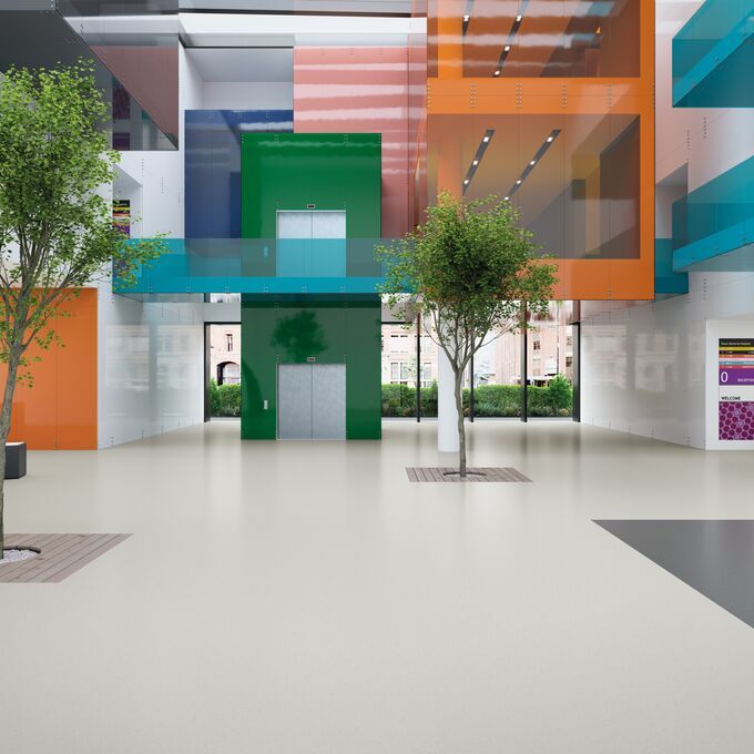 Entrance area to modern hospital