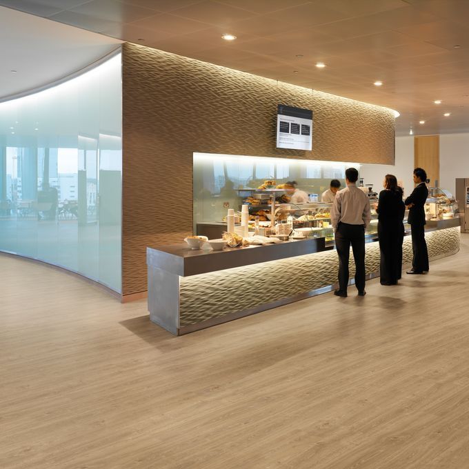 Modern workplace cafeteria area