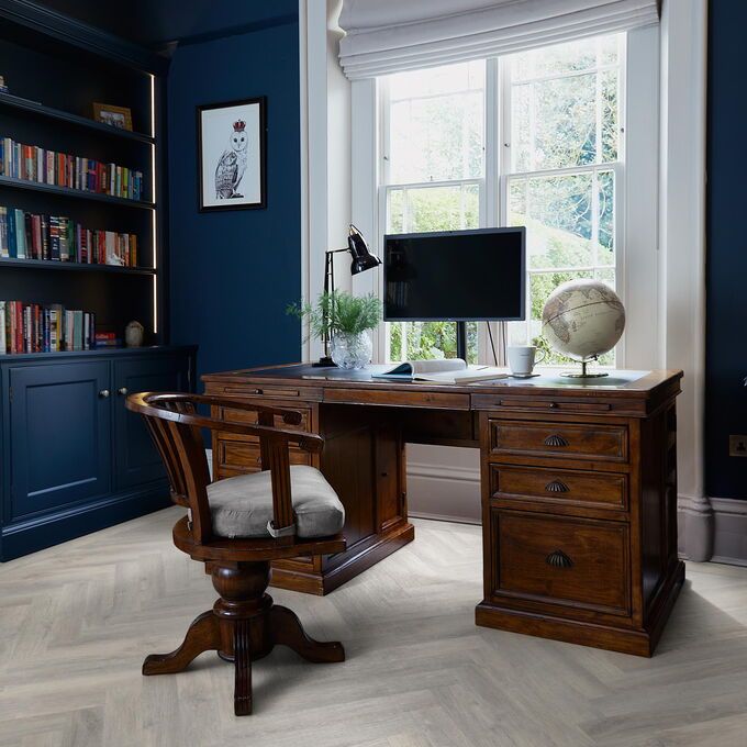 TLC Massimo in Fairview Oak Large Parquet laid in a home office/study