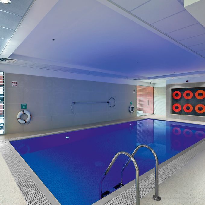 Small pool with light coloured walkways