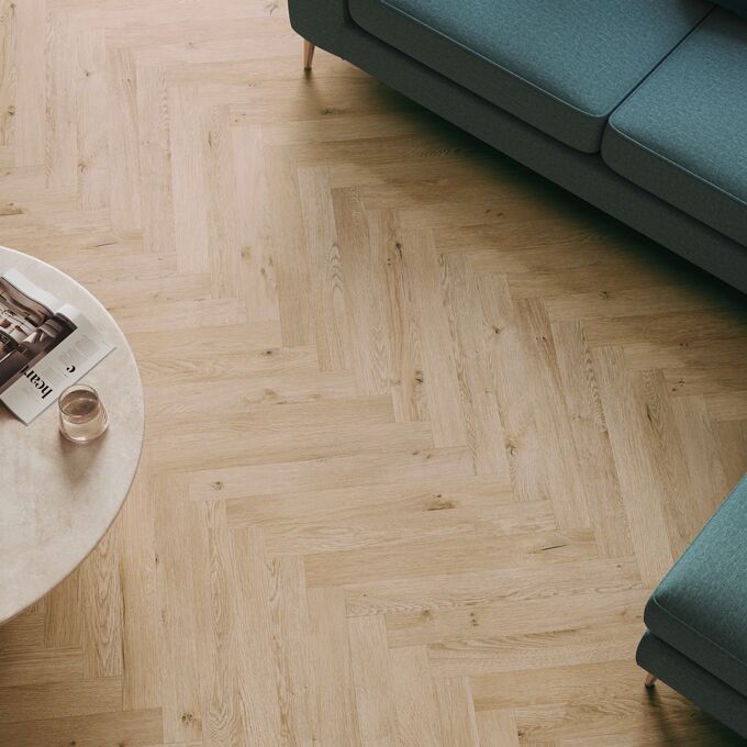 Upclose image of oak effect parquet