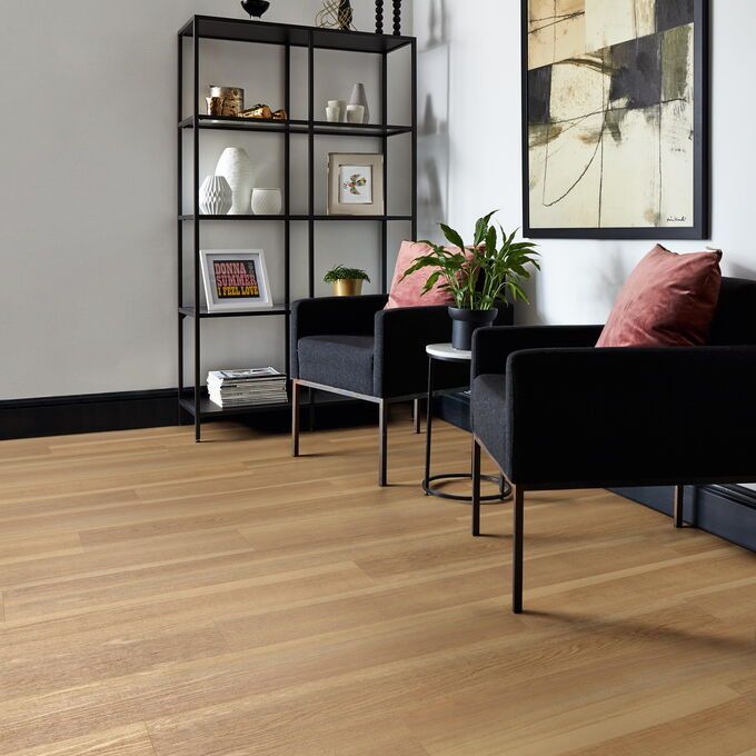 TLC Massimo in English Oak laid in a residential seating area 