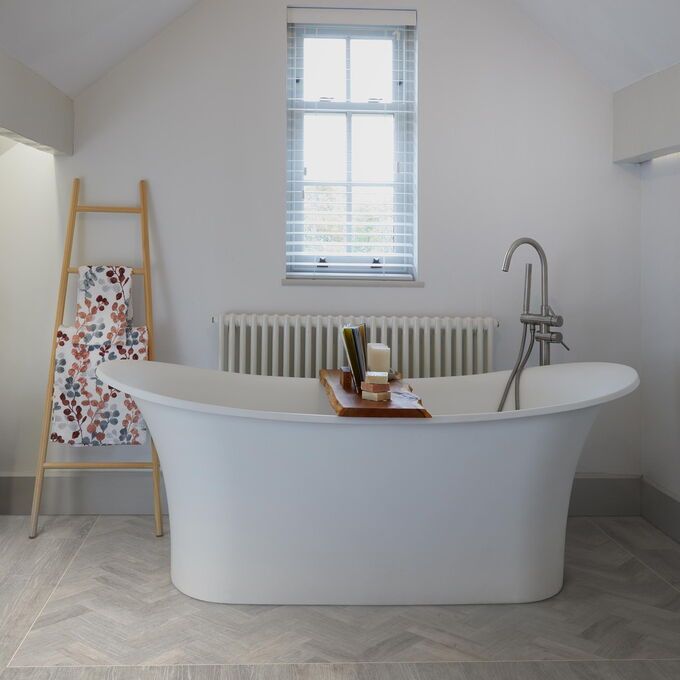 TLC Massimo in Fairview Oak laid in a bathroom