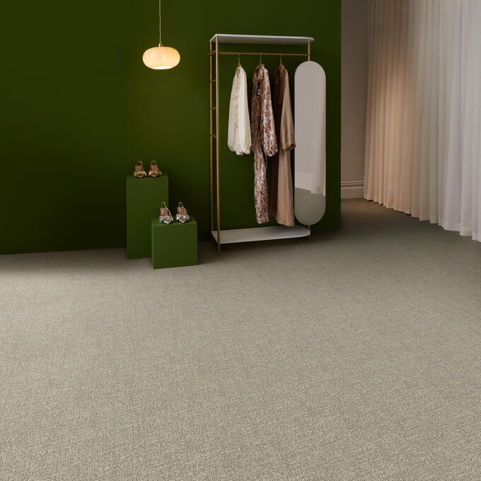 Polyflor Expona Fabrik in Ecru laid in a clothes boutique 