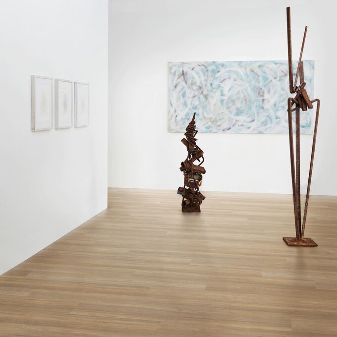 Art museum, art, oak flooring 