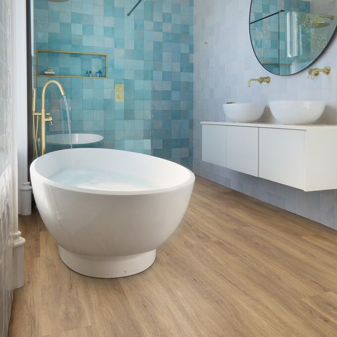 TLC Massimo in Authentic Oak laid in a bathroom